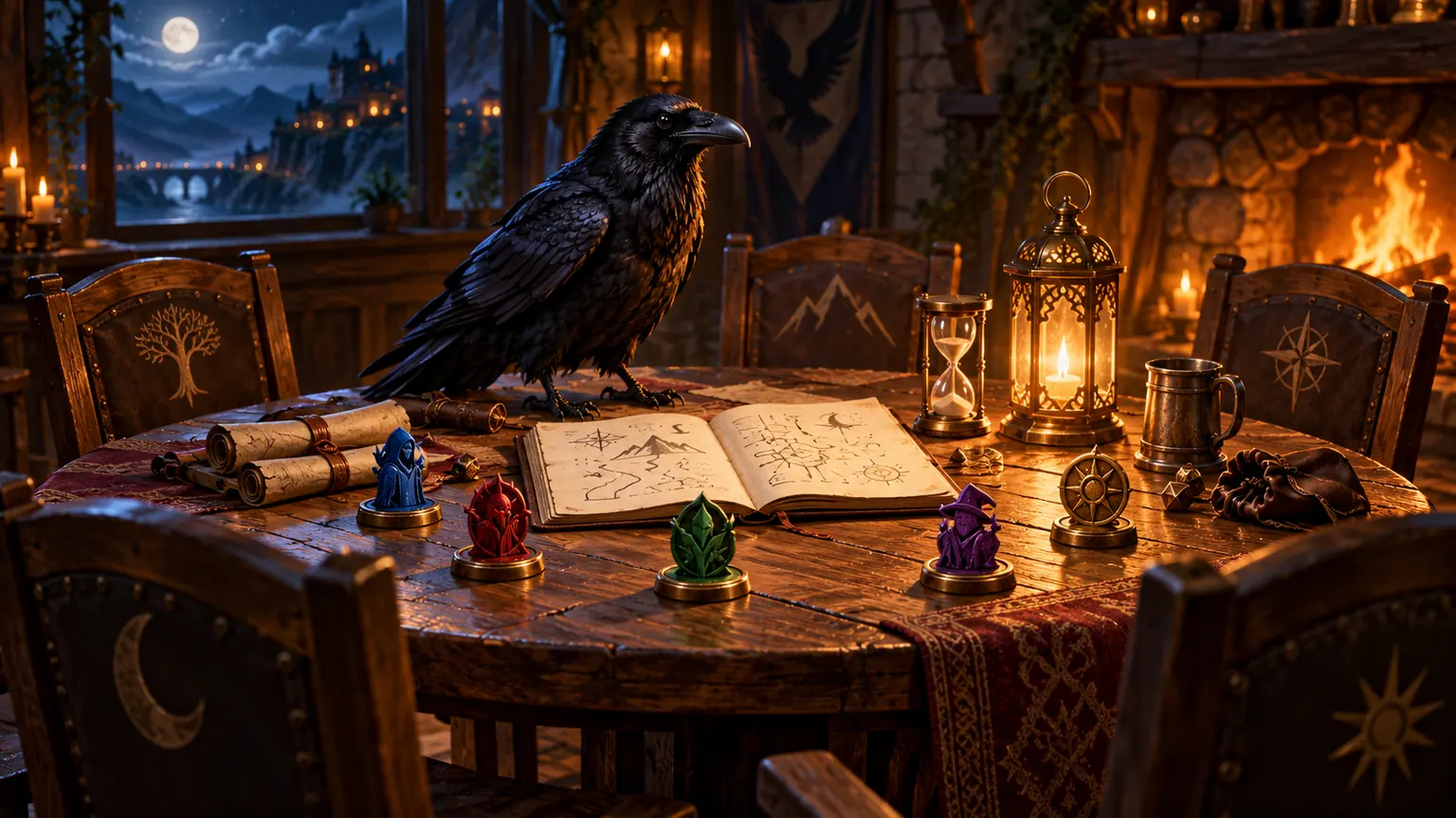 A campaign table ready for the group to plan their first adventure